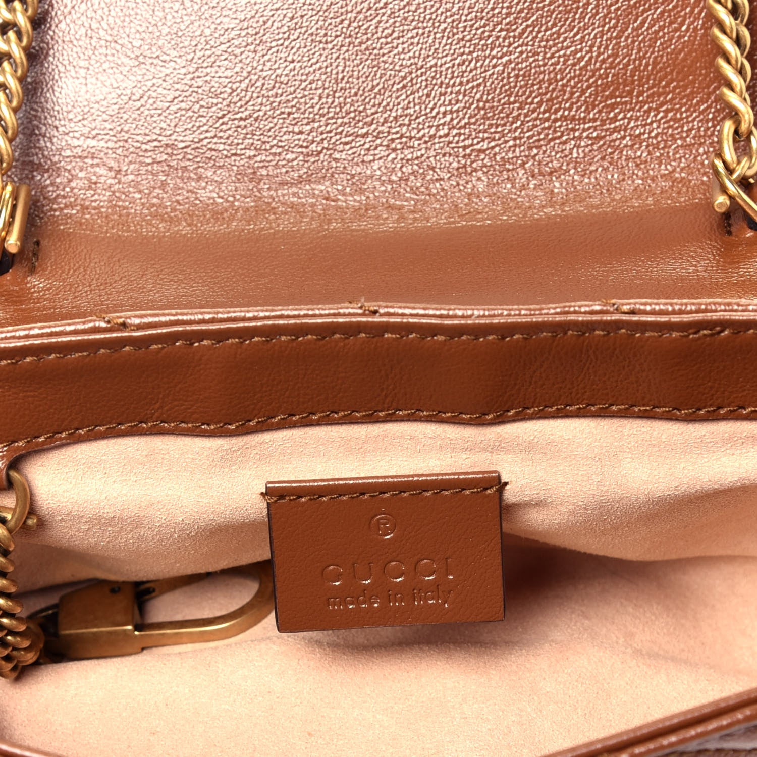 Gucci Azalea Calfskin Matelasse Diagonal Super Mini GG Marmont Shoulder Bag Cuir 5 of 9