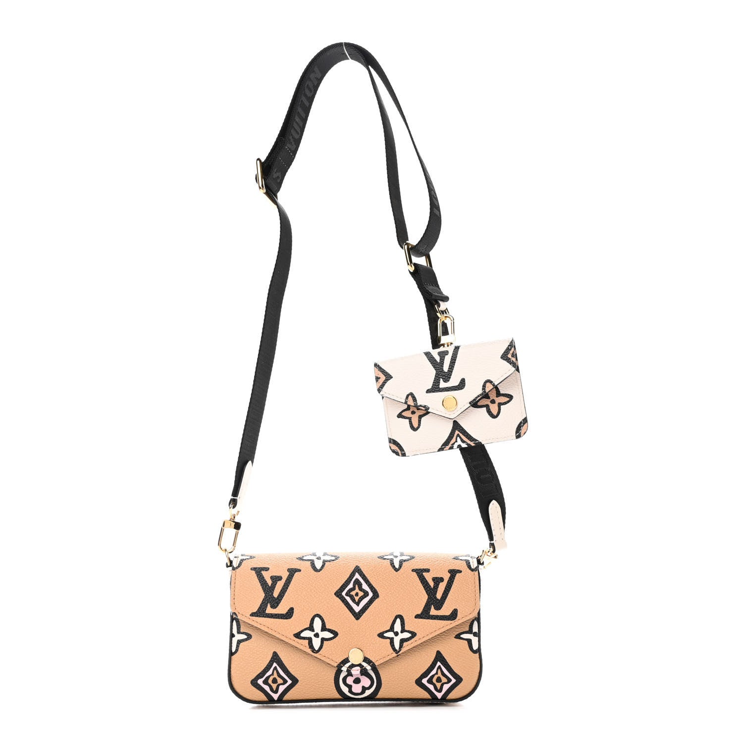 Louis Vuitton Monogram Wild At Heart Felicie Strap & Go Arizona Creme 1 of 4