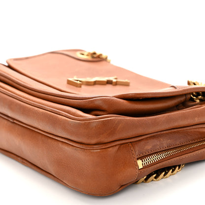Saint Laurent Calfskin Monogram Medium Niki Chain Satchel Cognac 9 of 10