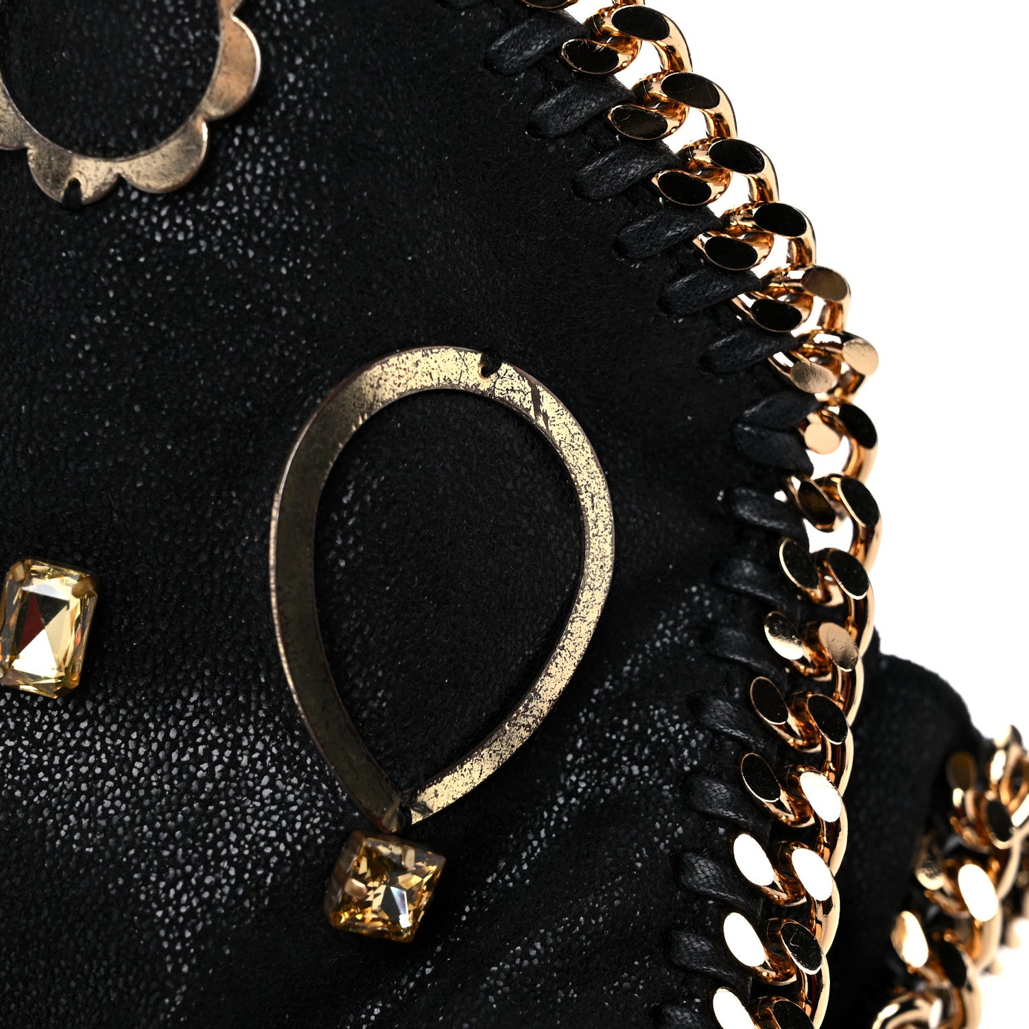Stella McCartney Embellished Shaggy Deer Small Falabella Fold Over Tote Black 12 of 12