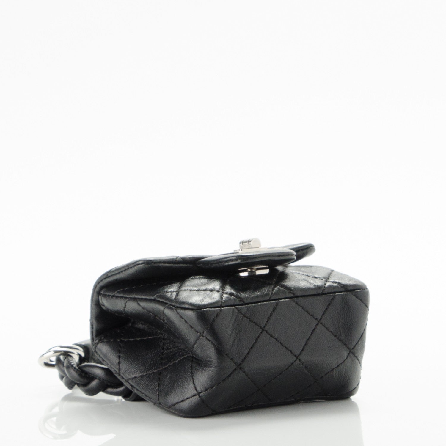 Chanel Calfskin Quilted 2.55 Ankle Wrist Bag Black 5 of 9