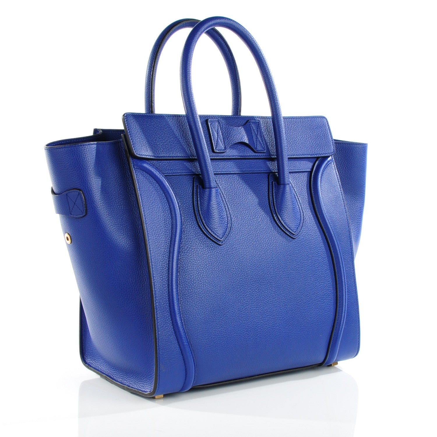Celine Drummed Calfskin Mini Luggage Indigo 3 of 11