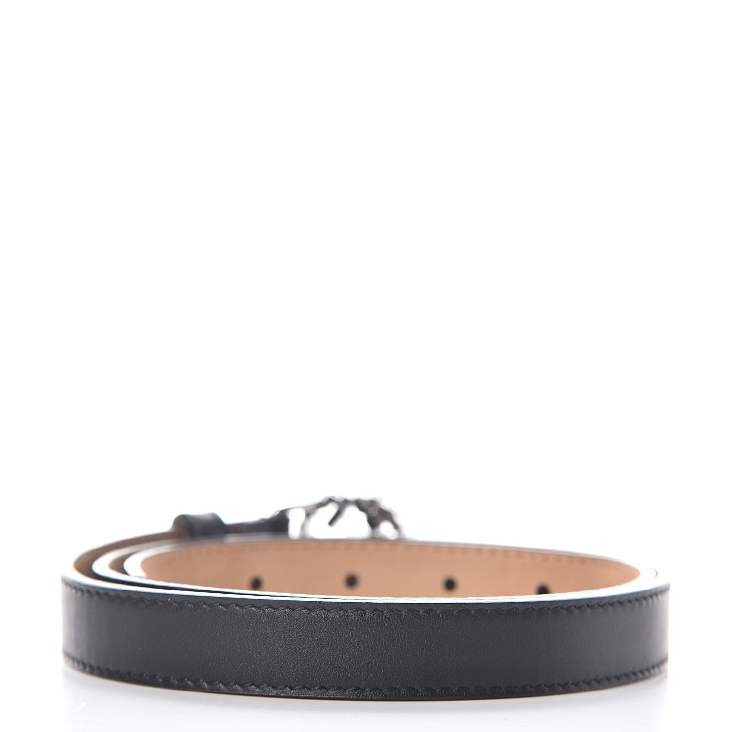 Gucci Calfskin Crystal Interlocking G Belt 80 32 Black 3 of 7