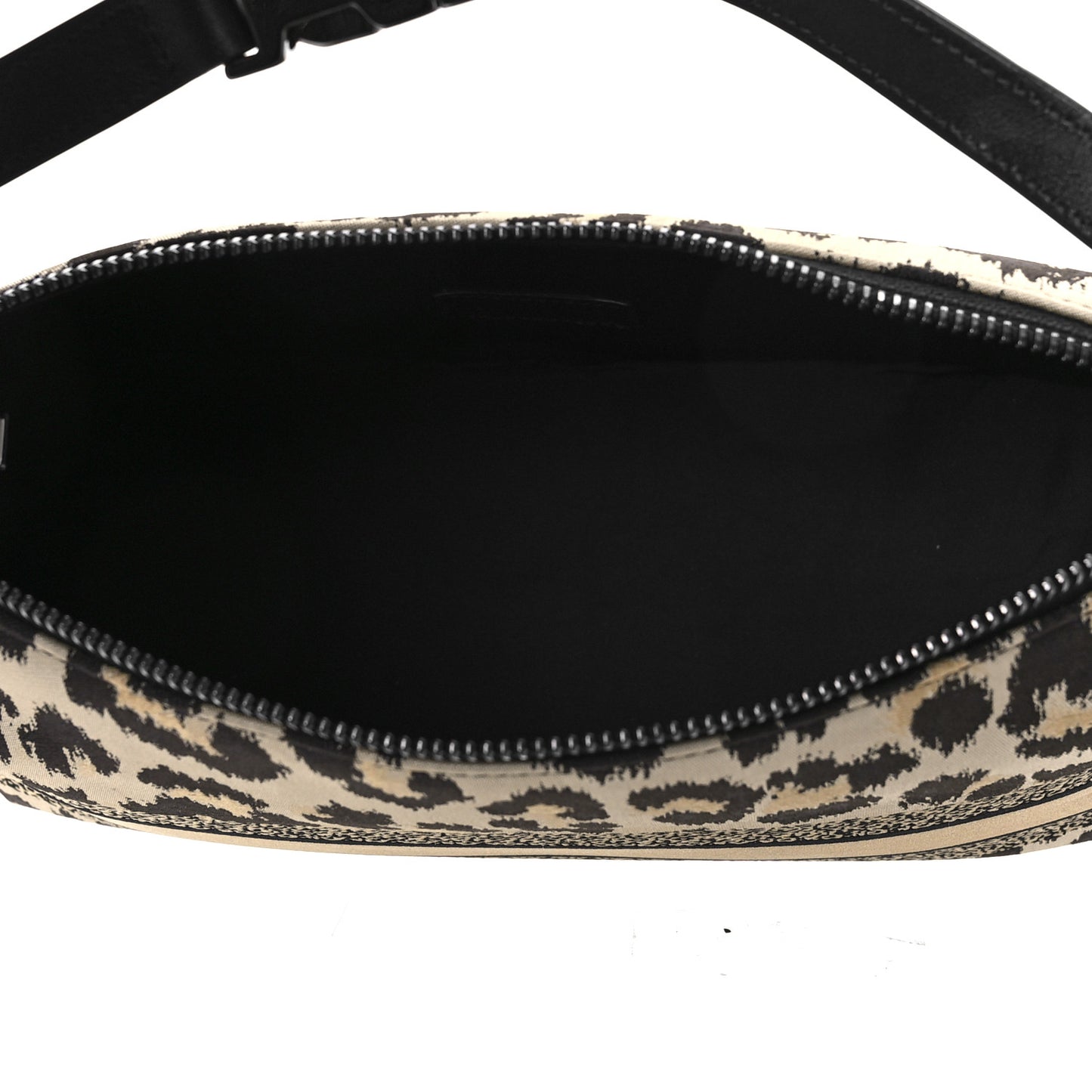 Canvas Mizza Embroidered Medium Leopard Diortravel Nomad Pouch Beige