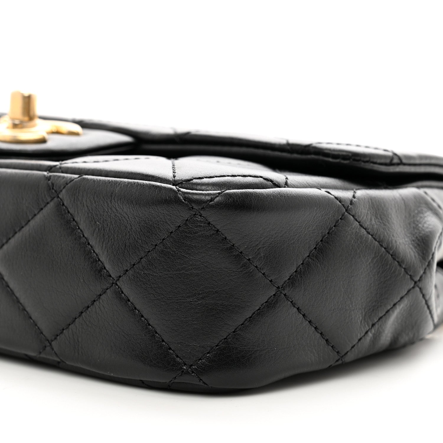 Chanel Calfskin Quilted Mini Rectangular Crystal Pearls Chain Flap Black 11 of 11