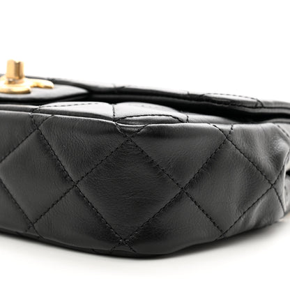 Chanel Calfskin Quilted Mini Rectangular Crystal Pearls Chain Flap Black 11 of 11