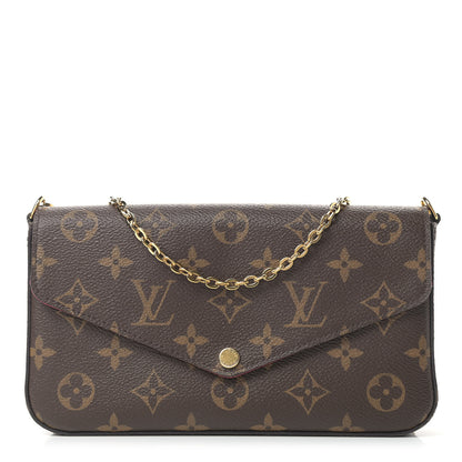 Louis Vuitton Monogram Pochette Felicie Chain Wallet Fuchsia 1 of 12