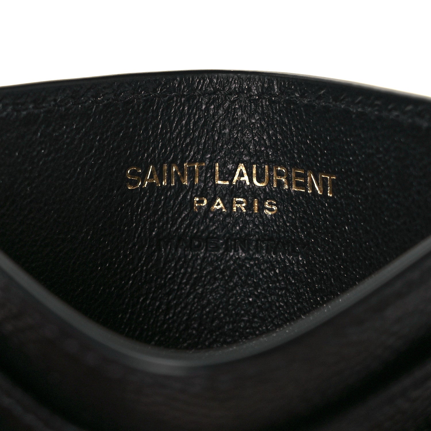 Saint Laurent Grain De Poudre Matelasse Chevron Monogram Credit Card Case Black 6 of 9