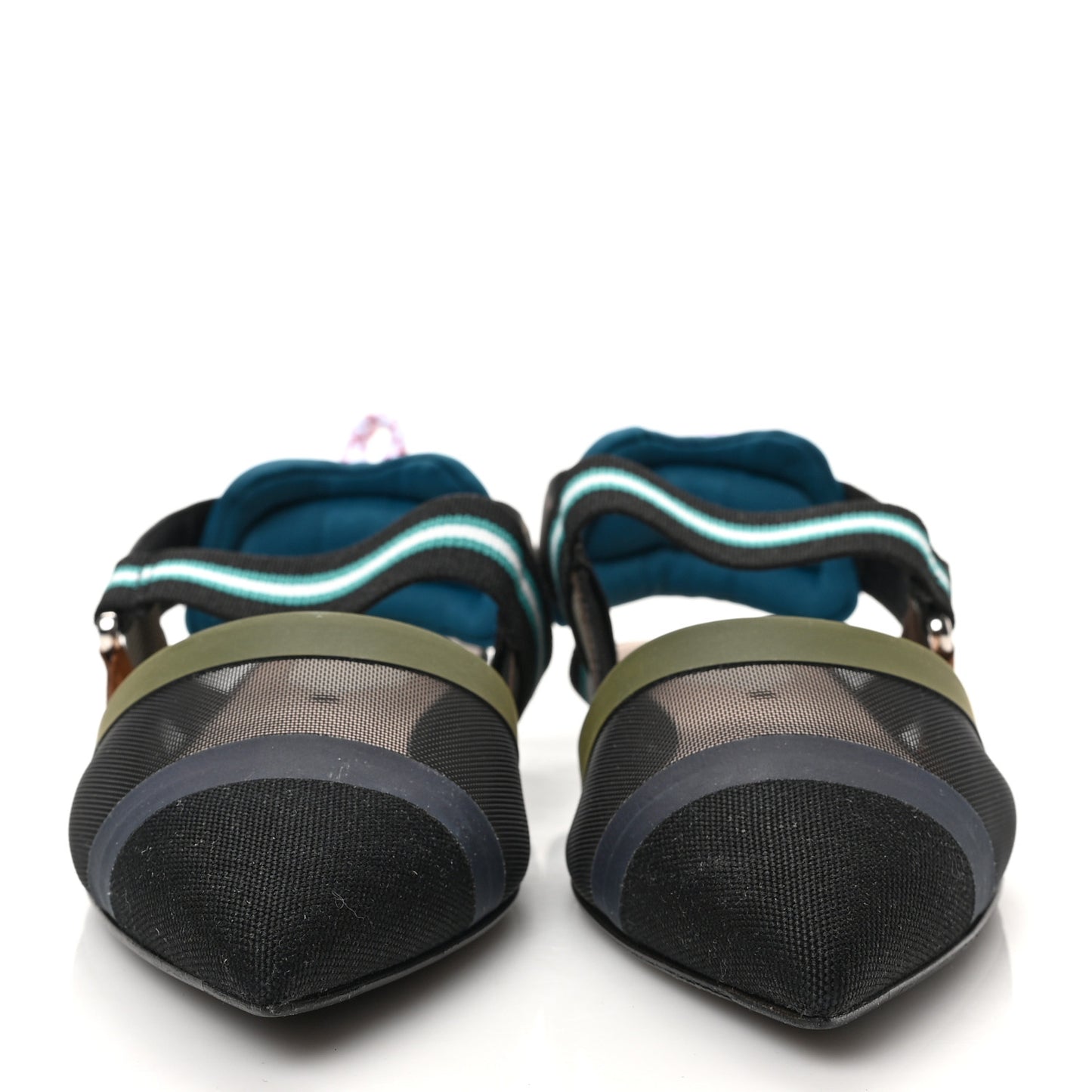 Technical Mesh Canvas Colibri Slingback Ballerina Flats 35 Black Verde Military