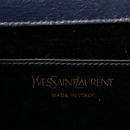 Saint Laurent Calfskin Monogram Large Belle De Jour Clutch Navy 6 of 6