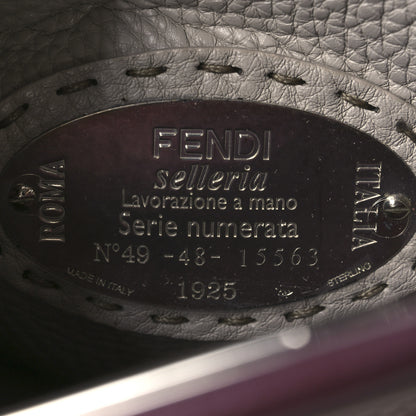 Fendi Cuoio Romano Elaphe Selleria Lace Up Bi-Color Medium Peekaboo Iconic Satchel Bordeaux Grigio Polvere Natural 6 of 12