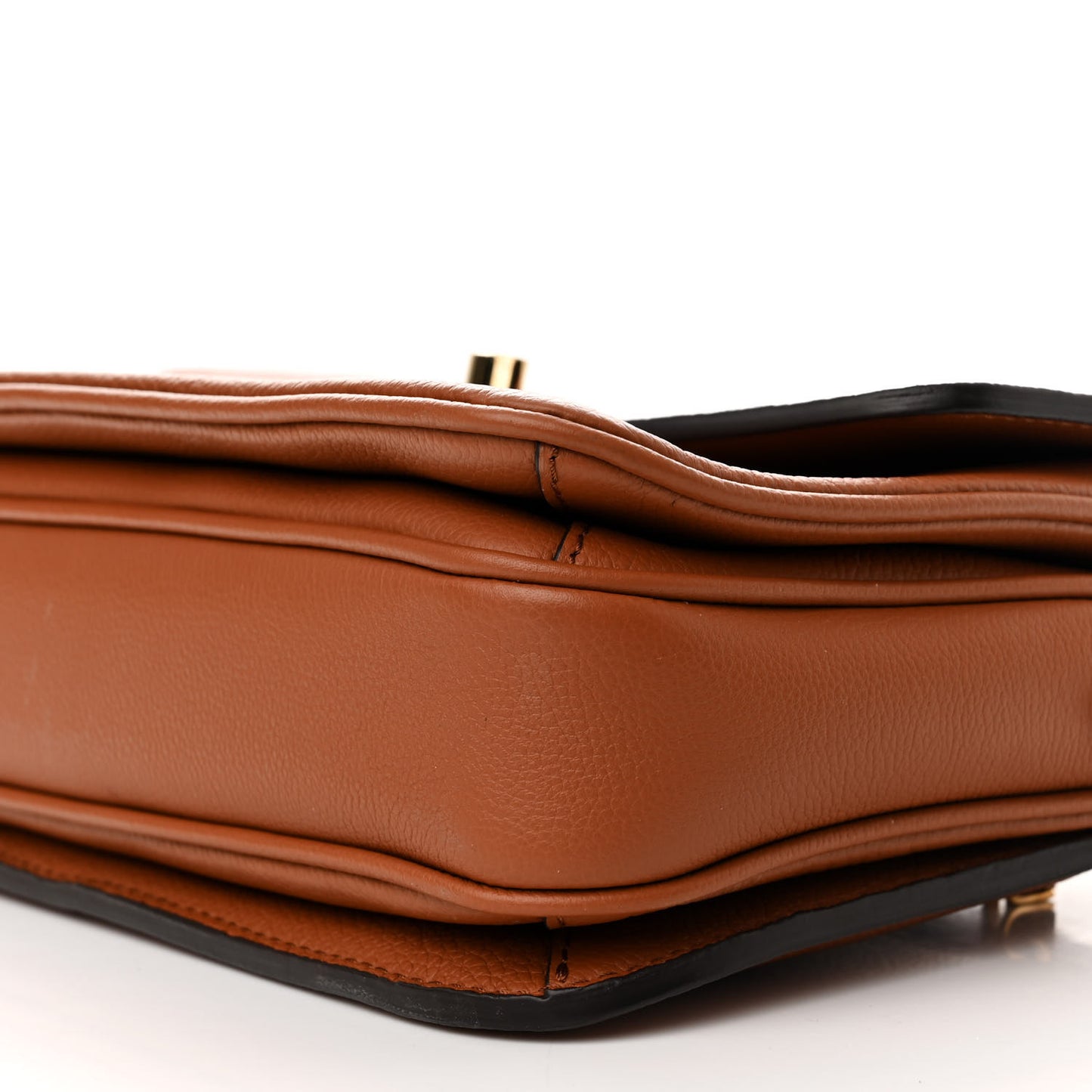 Grained Calfskin Lockme Oxford Cognac