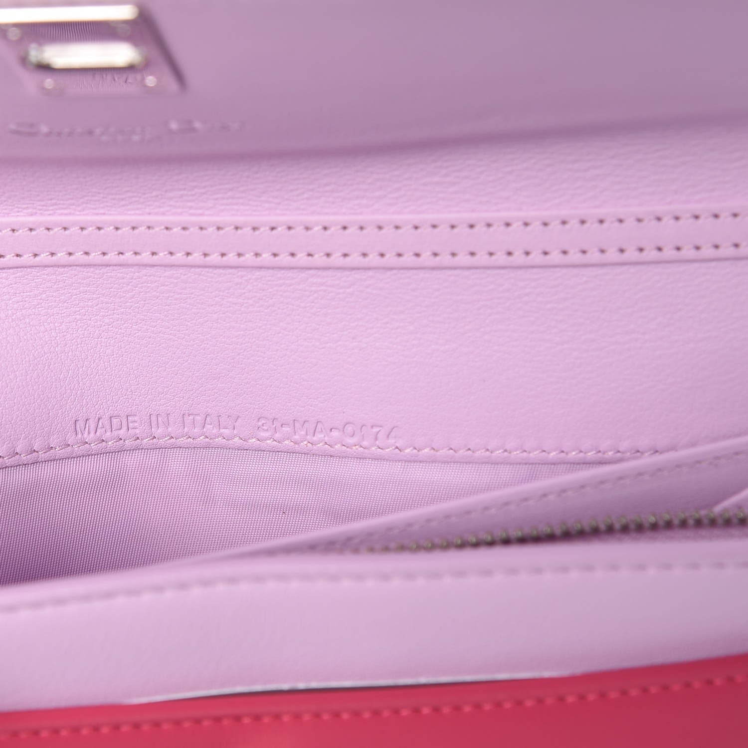 Christian Dior Calfskin Tri-Color Wallet On Chain Pink 7 of 8