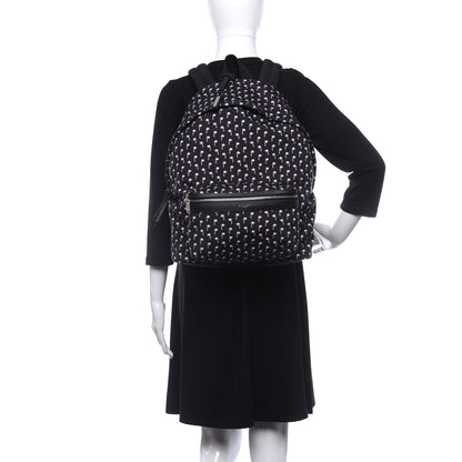 Saint Laurent Canvas Palm Tree Print City Backpack Black White 2 of 9