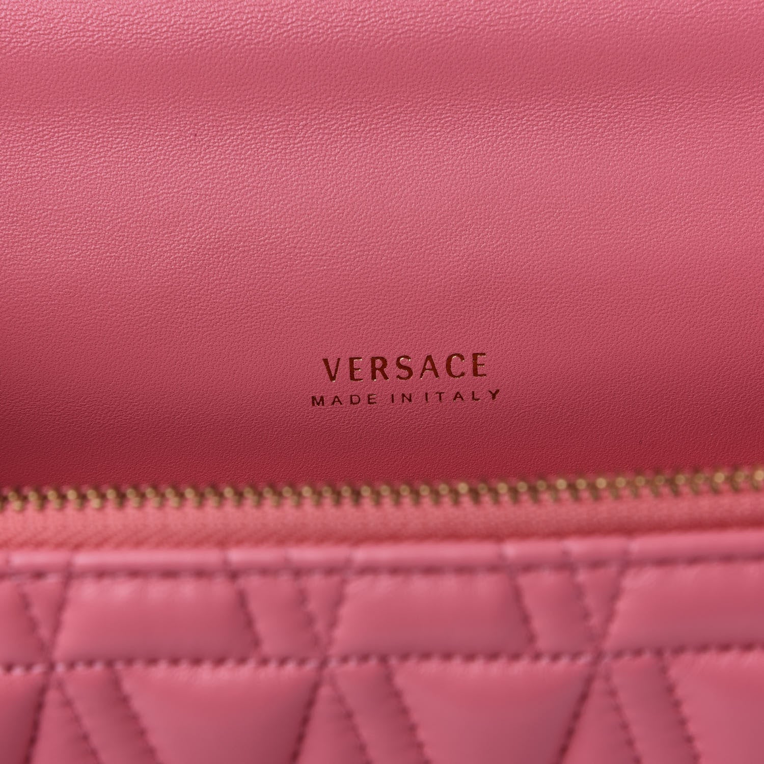 Versace Nappa Quilted Virtus Top Handle Shoulder Bag Blush 7 of 8