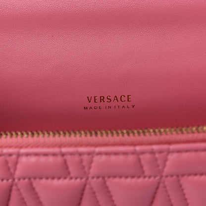 Versace Nappa Quilted Virtus Top Handle Shoulder Bag Blush 7 of 8