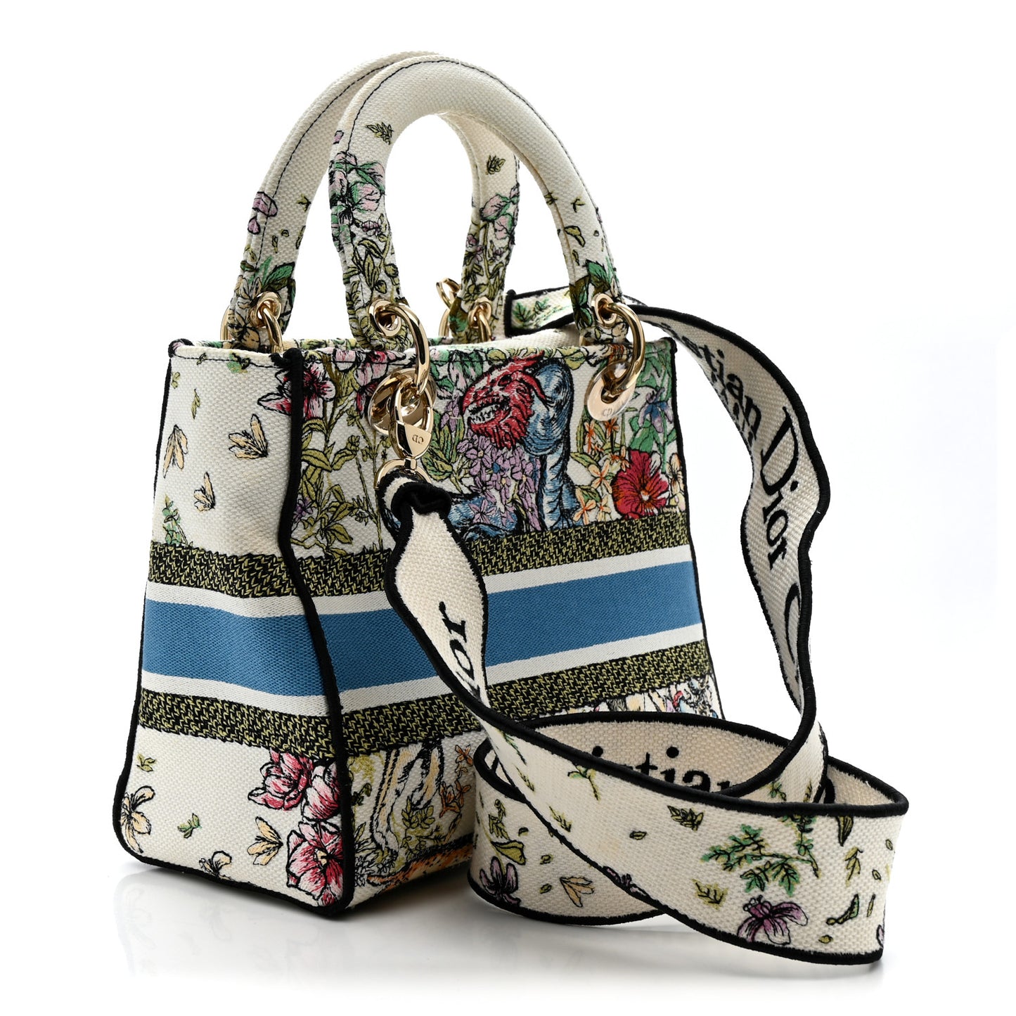 Canvas D-Constellation Embroidered Medium Lady D-Lite Latte Multicolor
