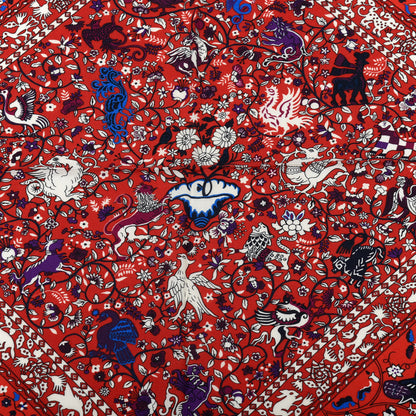 Hermes Cashmere Silk Jardins De Soie Shawl 140 Rouge Blue Violet 2 of 5