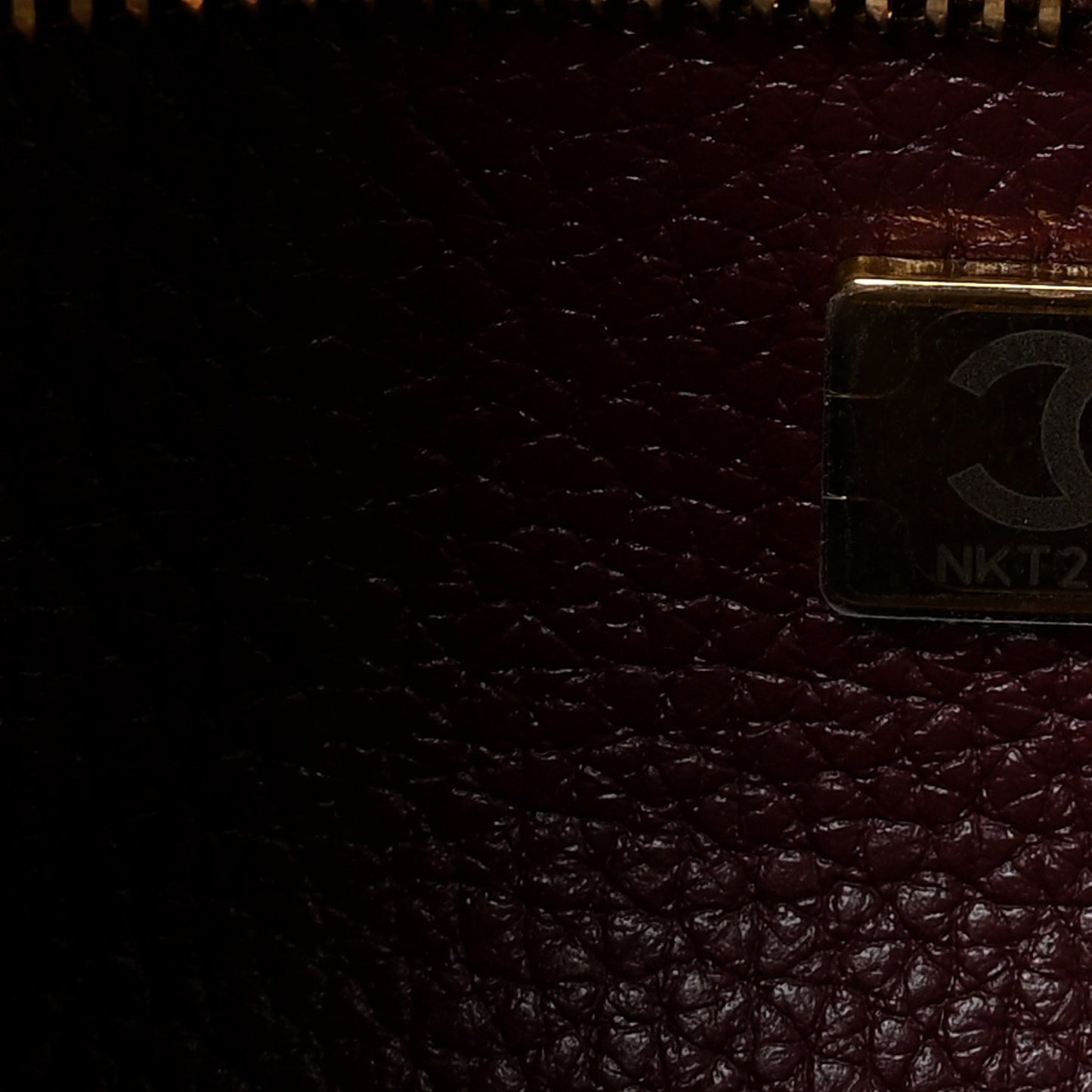 Grained Calfskin Stitched Urban Essentials Small Shopping Bag Burgundy