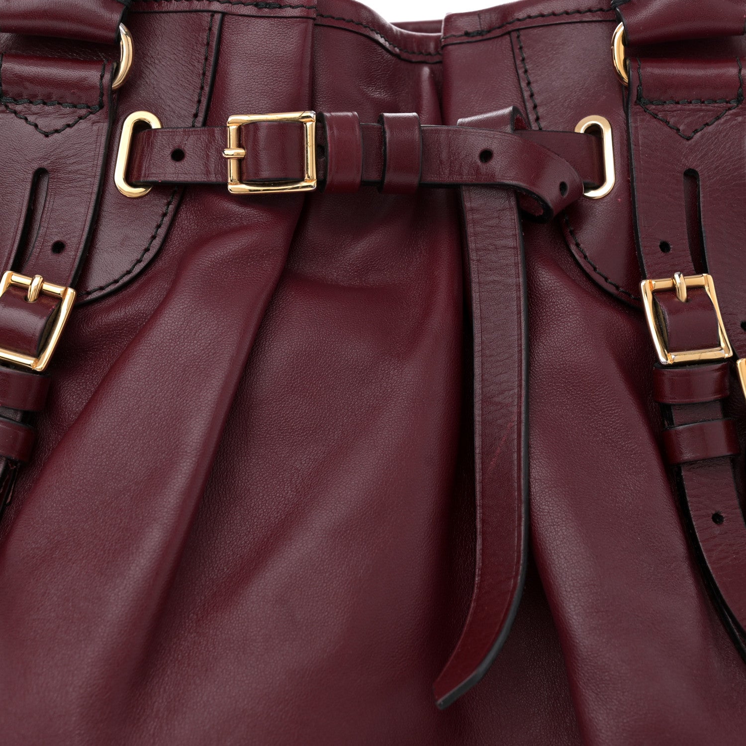 Burberry Lambskin Whipstitch Medium Tote Burgundy 7 of 15