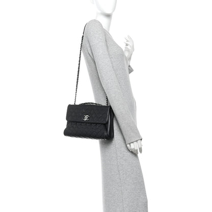 Chanel Calfskin Quilted Fold Up Again Flap Bag Black 2 of 10