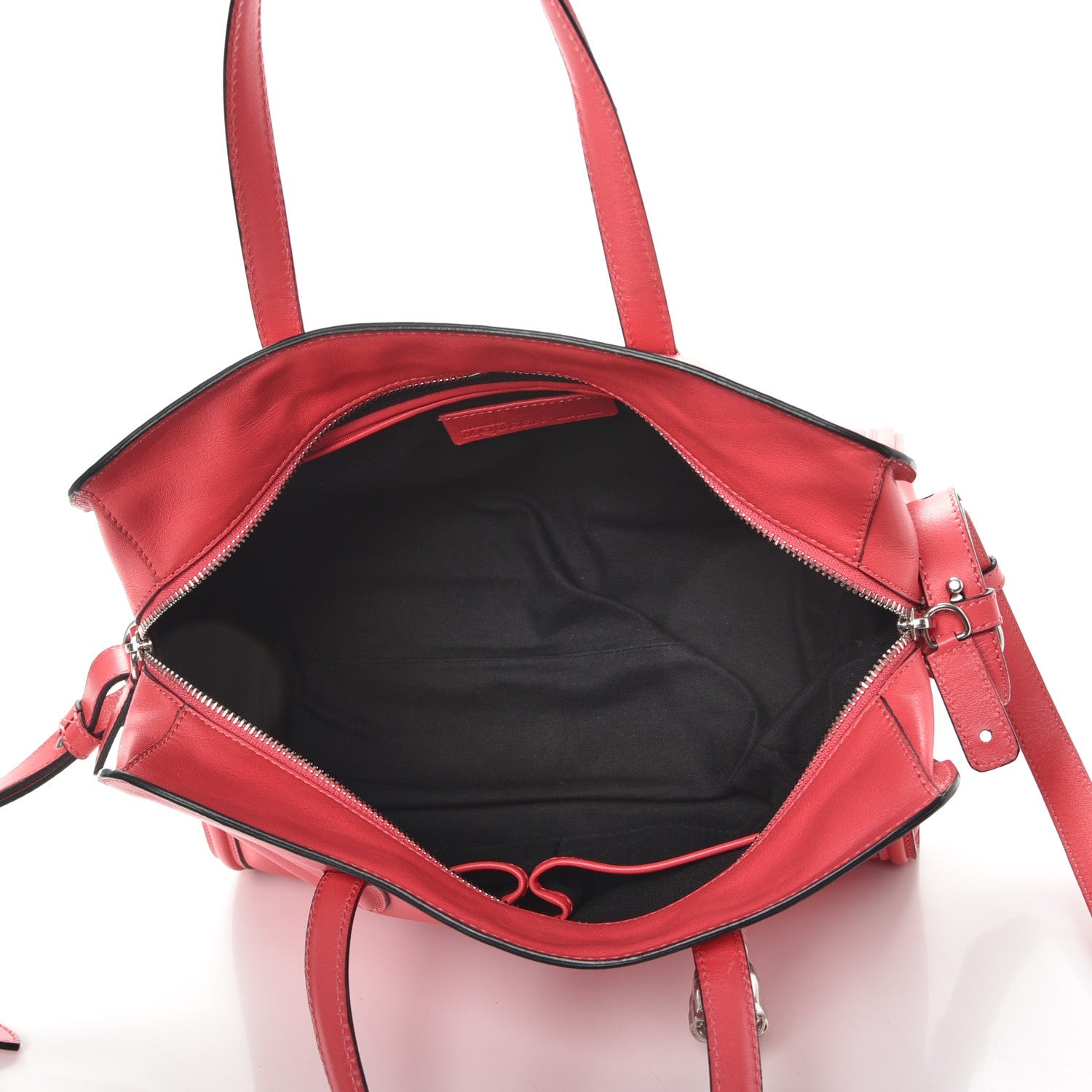 Alexander McQueen Pebbled Calfskin Small Skull Padlock Zip Around Tote Pink 5 of 8