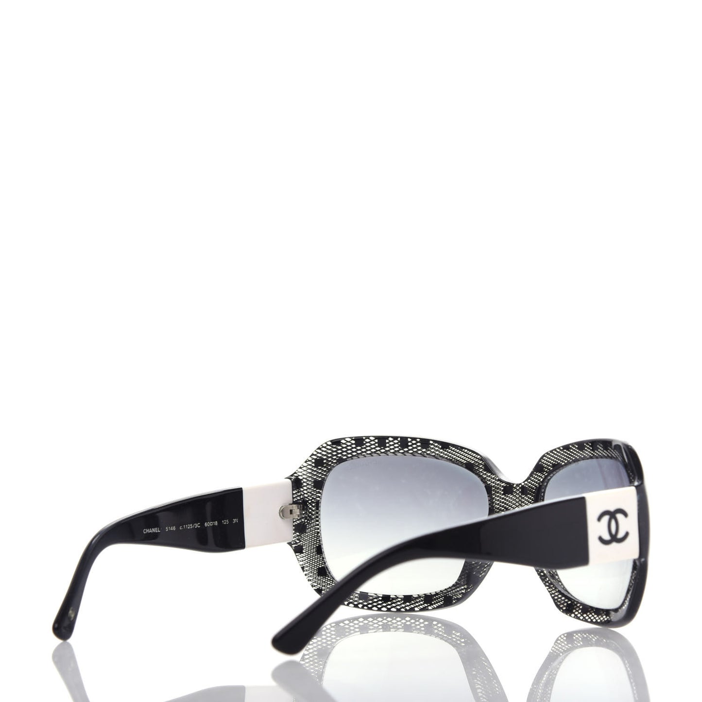 Acetate CC Lace Effect Sunglasses 5146 Black White