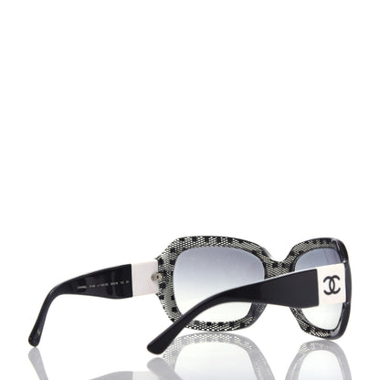 Chanel Acetate CC Lace Effect Sunglasses 5146 Black White 4 of 7