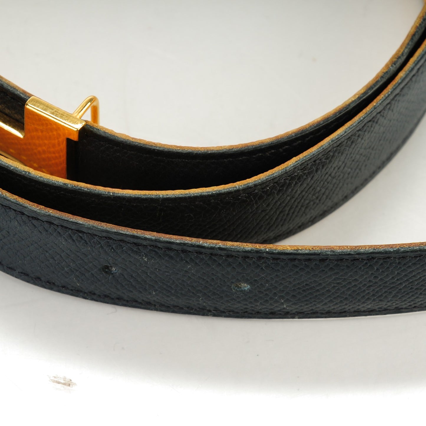Courchevel 24mm Constance H Belt 90 Bleu Marine Jaune D'Or