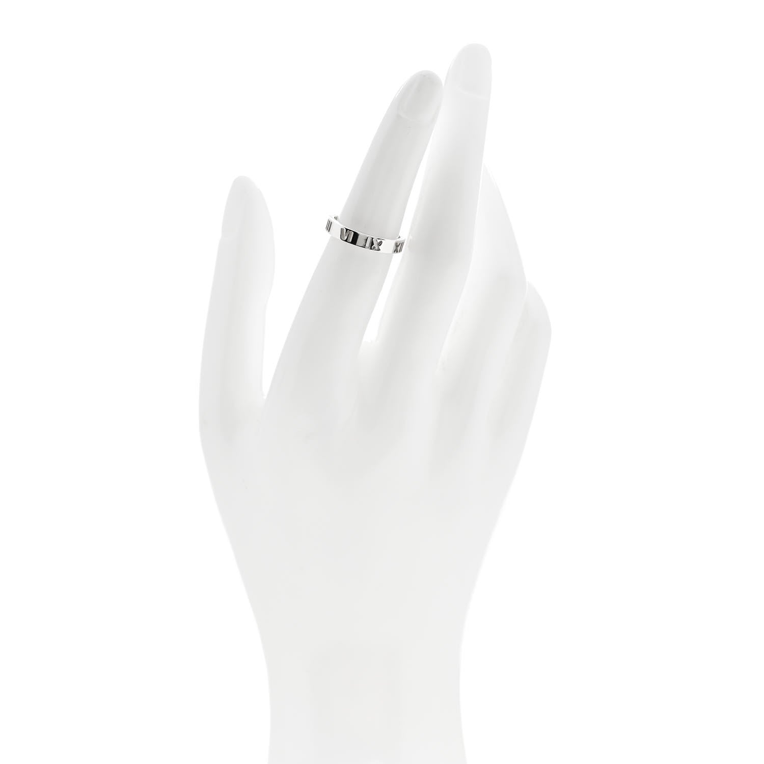 Tiffany Sterling Silver Narrow Atlas Pierced Ring 50 5.5 2 of 5