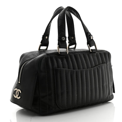 Chanel Lambskin Vertical Quilted Mademoiselle Satchel Black 3 of 10