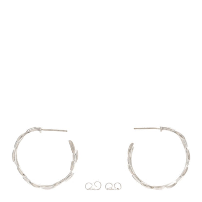 Tiffany Sterling Silver Paloma Picasso Olive Leaf Hoop Earrings 3 of 5