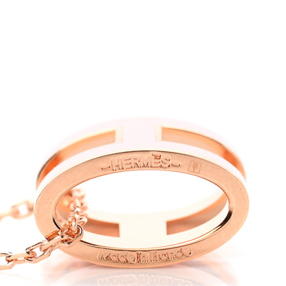 Hermes Lacquered Rose Gold Pop H Pendant Necklace Rose Dragee 5 of 8