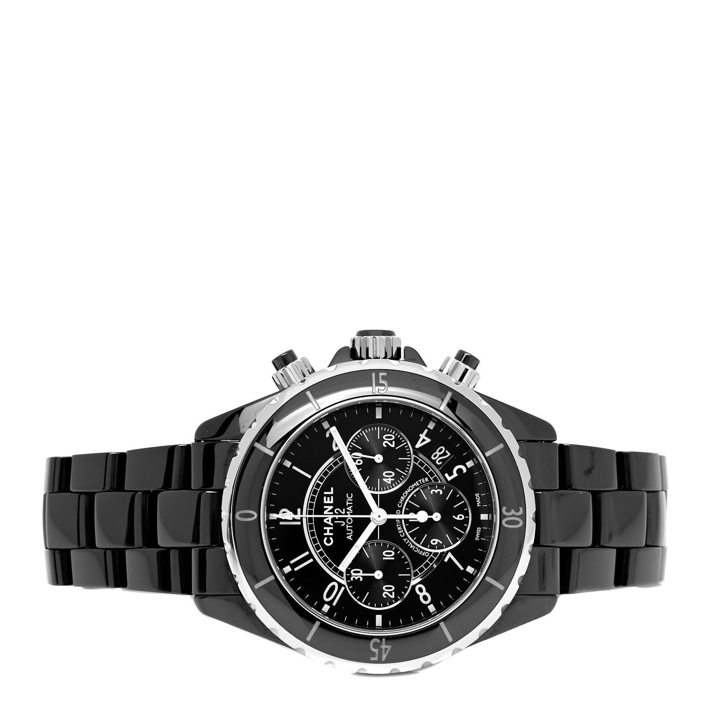 Stainless Steel Ceramic 41mm J12 Chronograph Automatic Watch Black