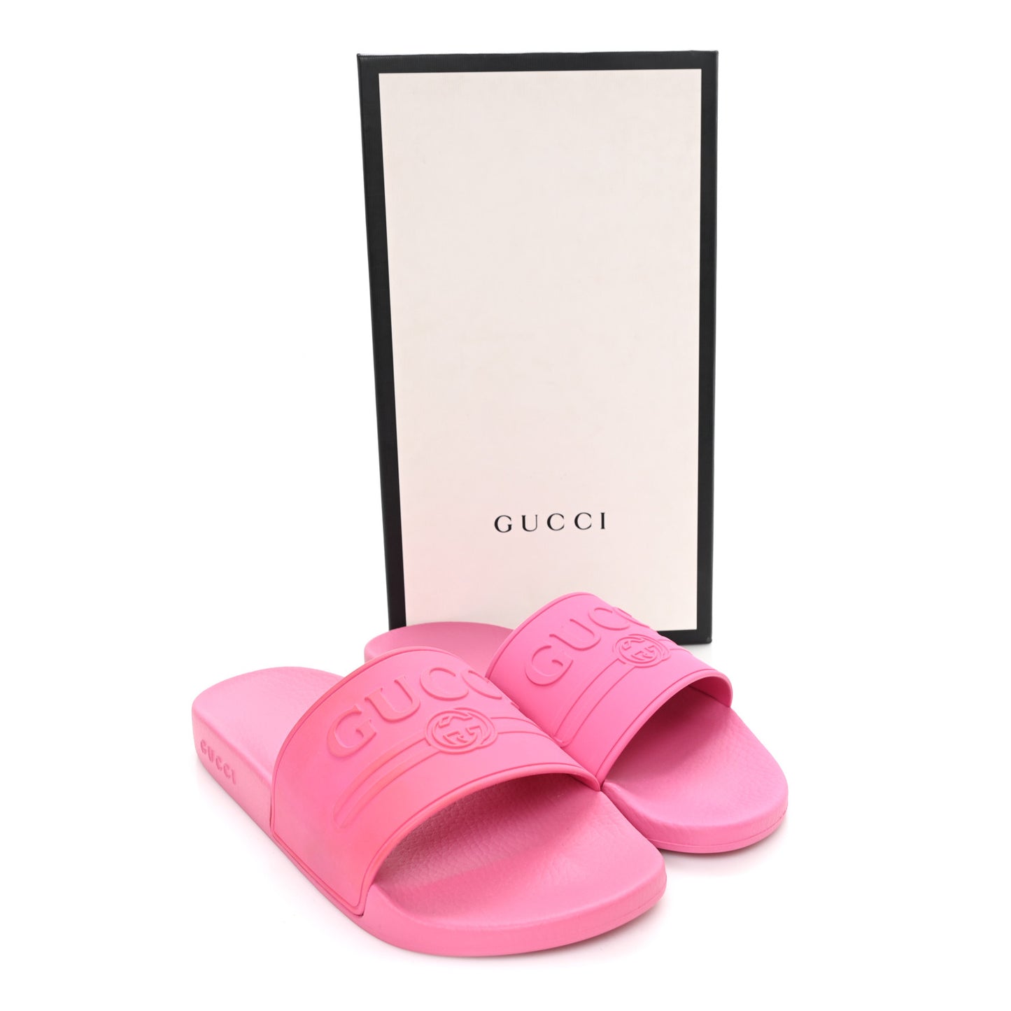 Rubber Logo Stamped Mens Slide Sandals 11 Fuchsia