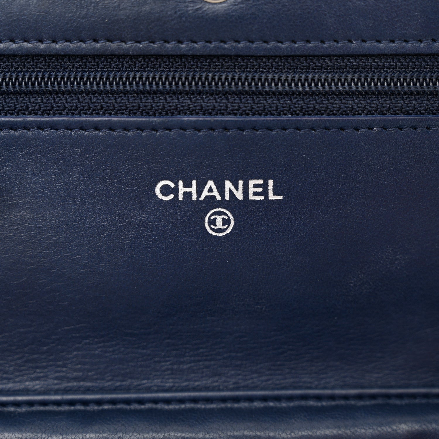 Chanel Lambskin Quilted Wallet On Chain WOC Navy Blue 6 of 15