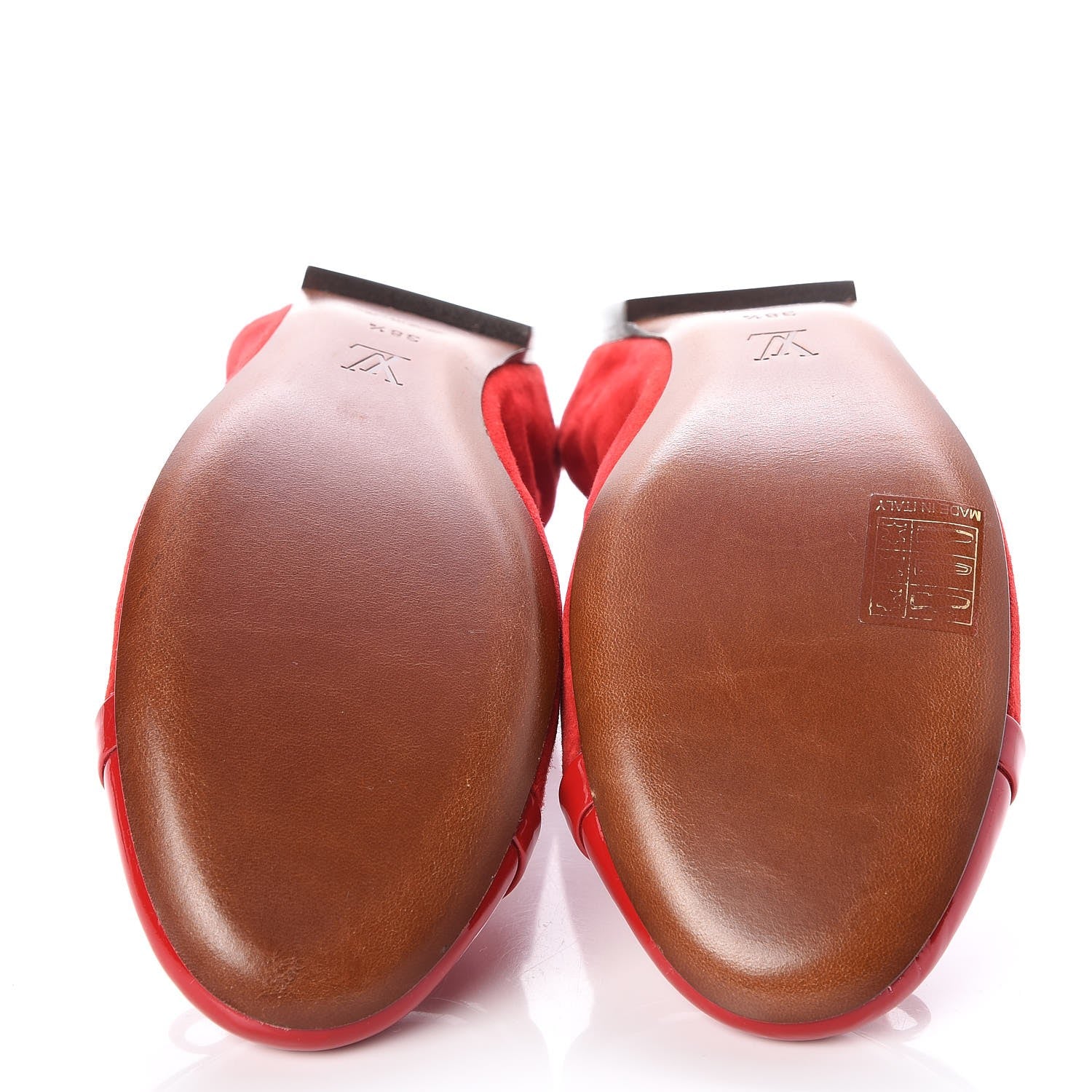 Louis Vuitton Patent Suede Elba Ballerina Flats 38.5 Rouge 5 of 7