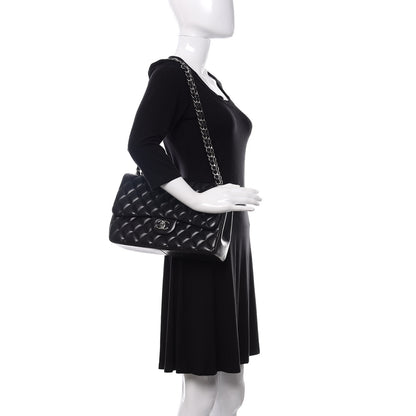 Chanel Lambskin Quilted Jumbo Double Flap Black 2 of 12