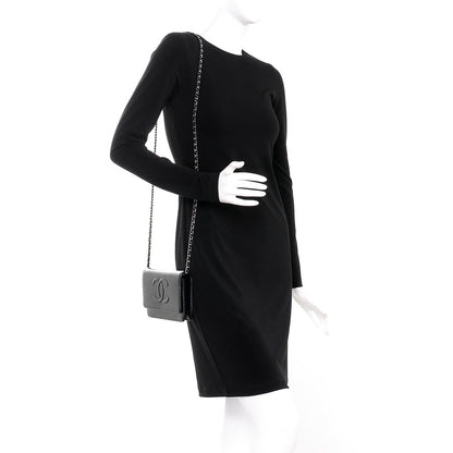 Chanel Patent Caviar Timeless CC Wallet on Chain WOC Black 2 of 8