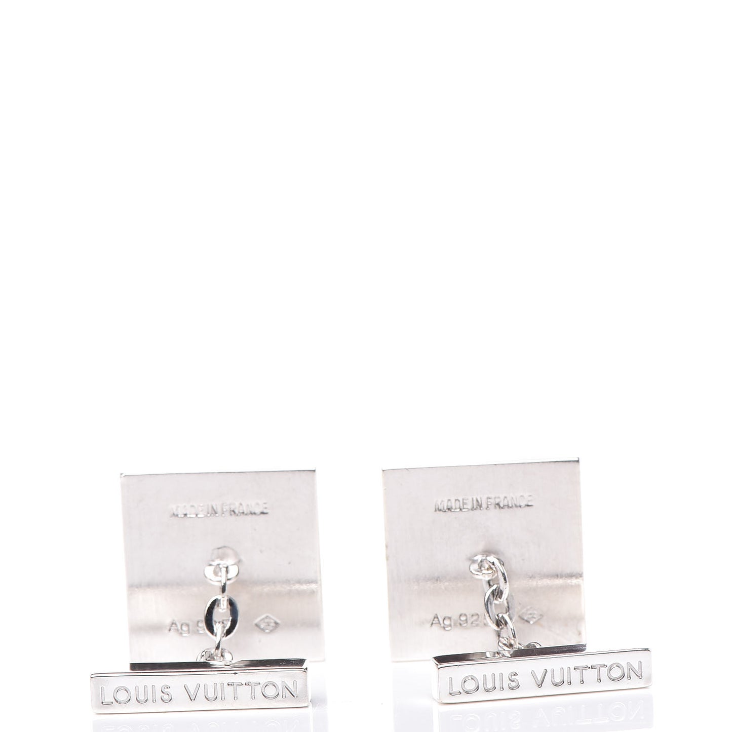 Sterling Silver Cufflinks and Damier Ebene Case