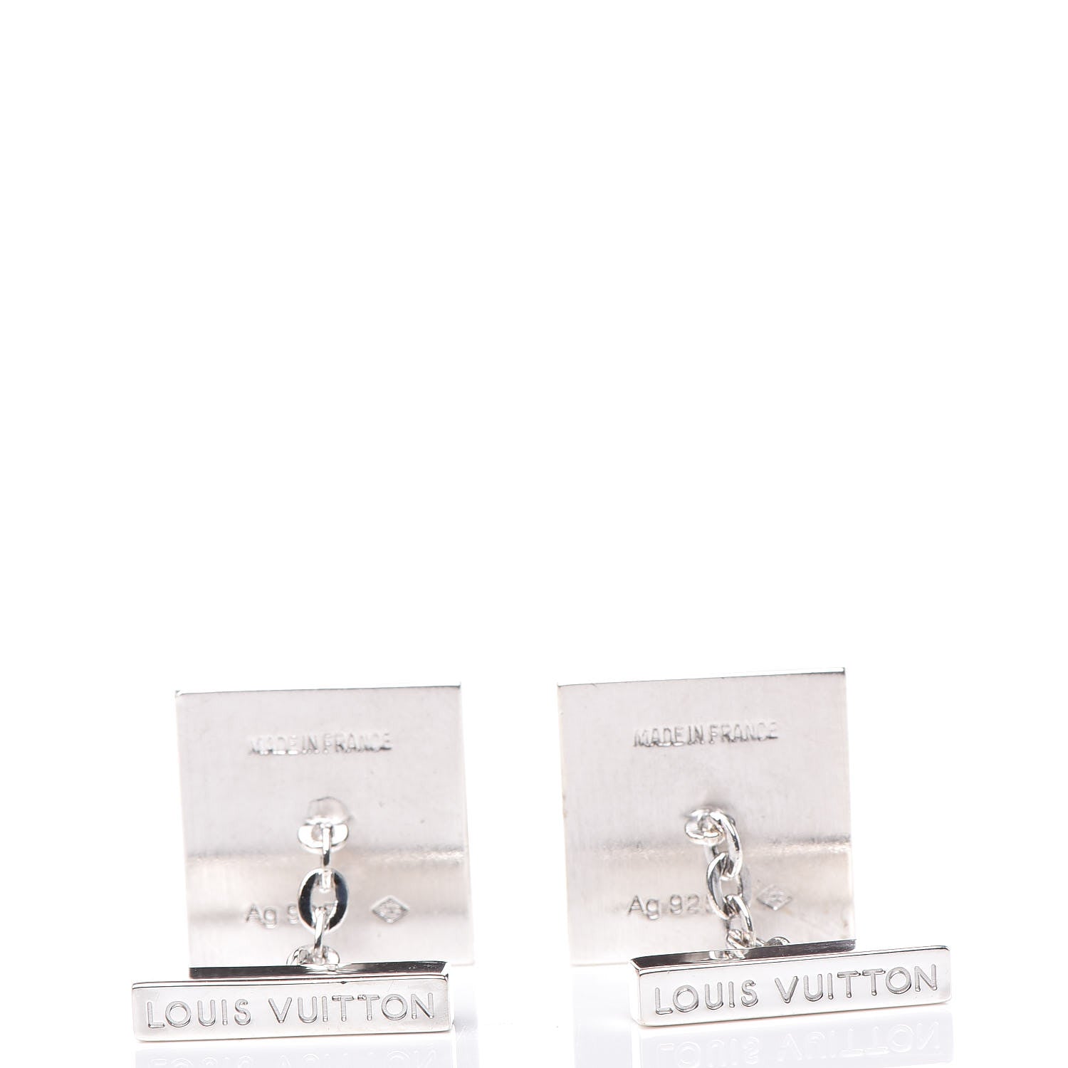 Louis Vuitton Sterling Silver Cufflinks and Damier Ebene Case 3 of 6