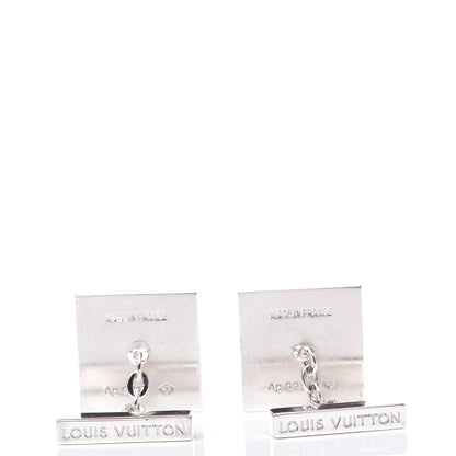 Louis Vuitton Sterling Silver Cufflinks and Damier Ebene Case 3 of 6