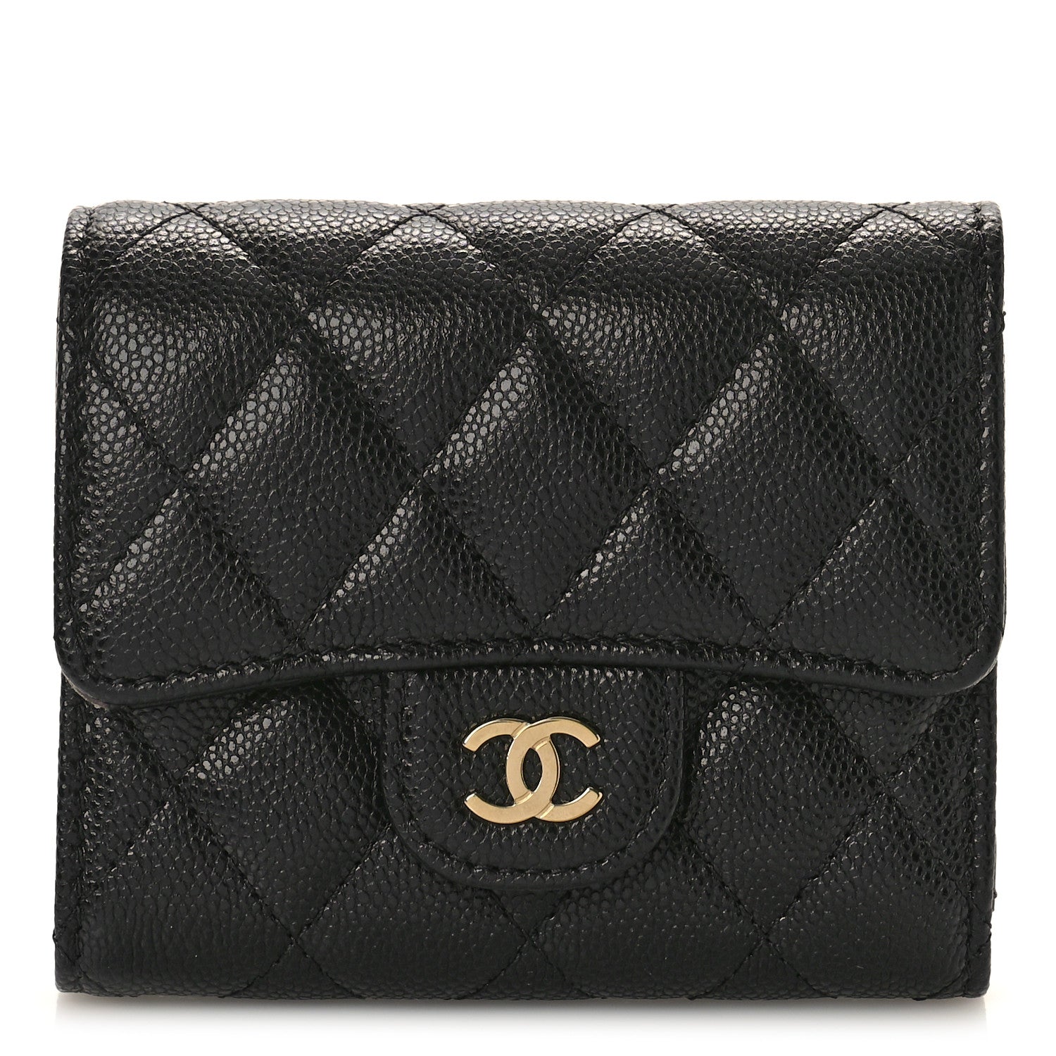 Chanel Caviar Quilted Compact Flap Wallet Black 1 of 9