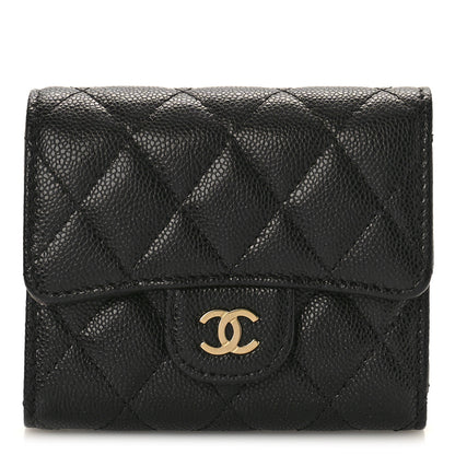 Chanel Caviar Quilted Compact Flap Wallet Black 1 of 9