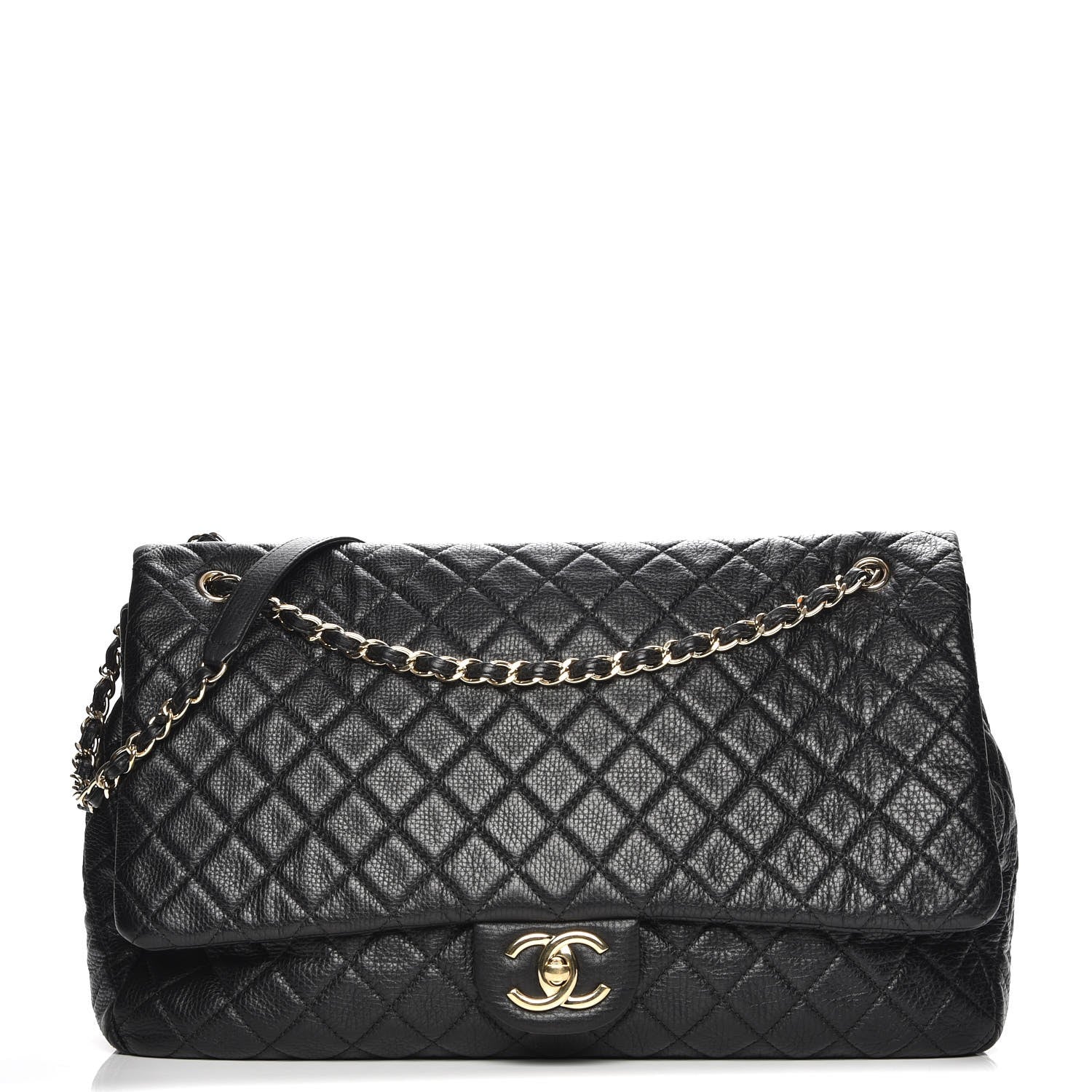 Chanel Calfskin Quilted XXL Travel Flap Bag Black 1 of 8