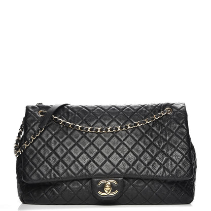 Chanel Calfskin Quilted XXL Travel Flap Bag Black 1 of 8