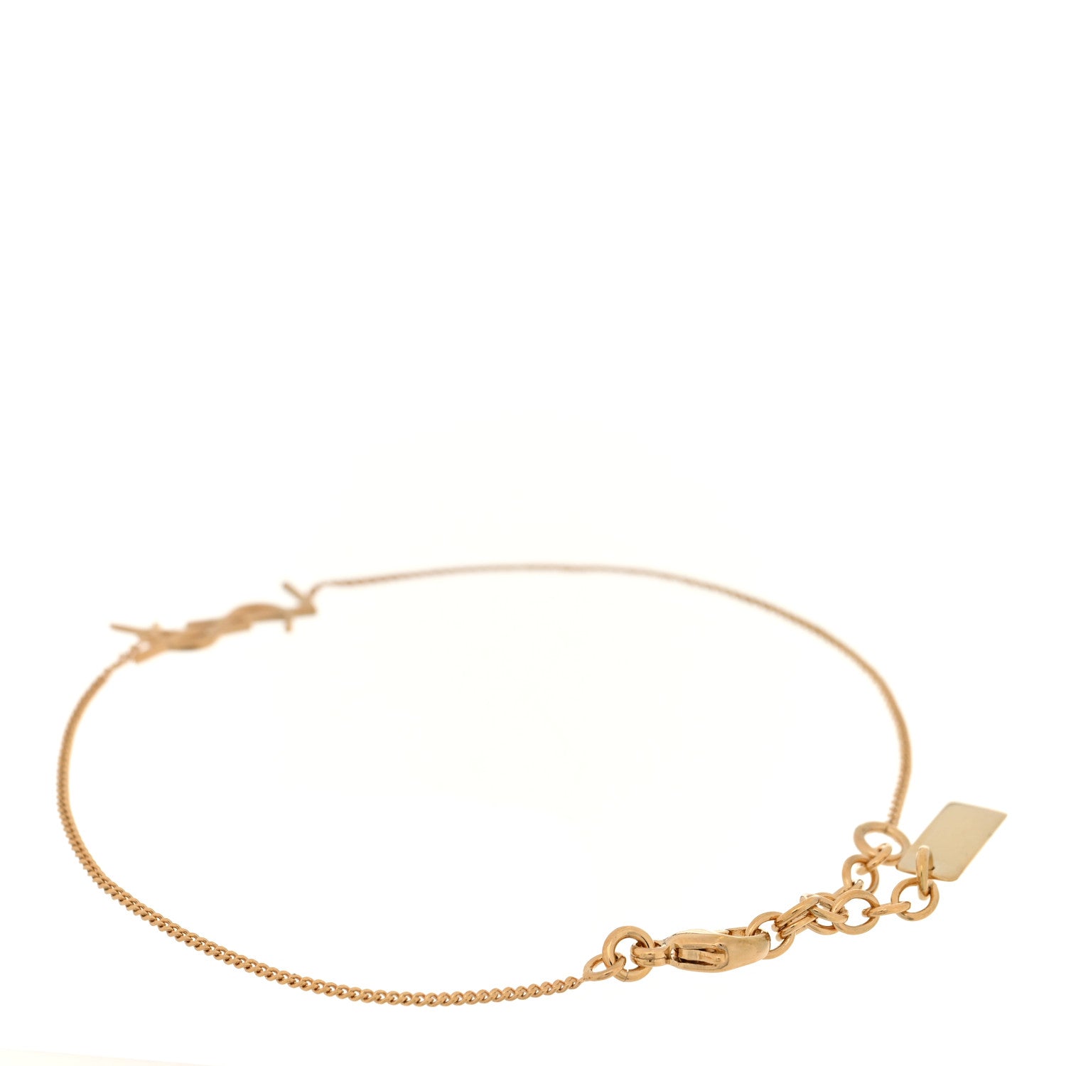 Saint Laurent Brass Monogram Charm Bracelet Gold 3 of 4