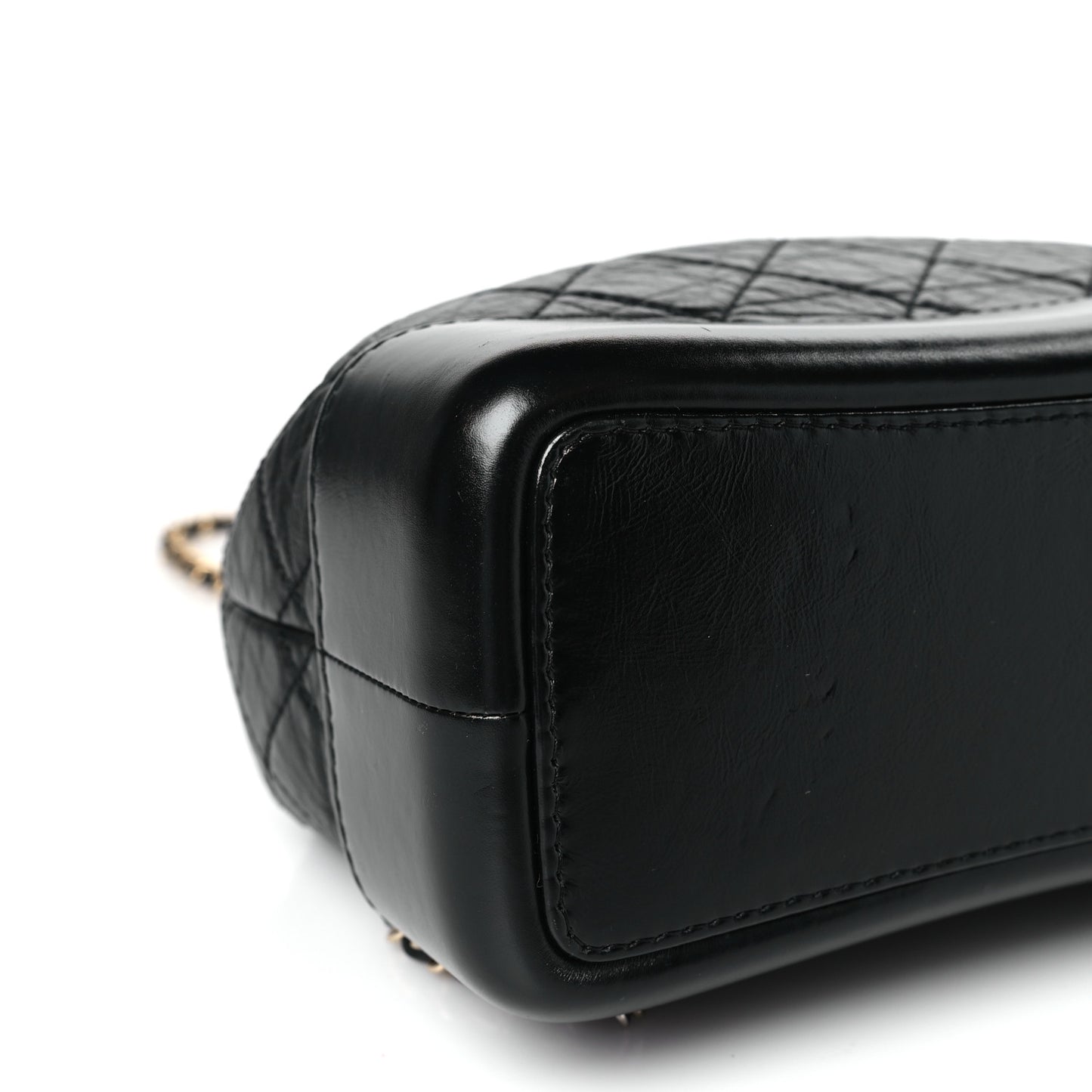 Aged Calfskin Quilted Small Gabrielle Backpack Black