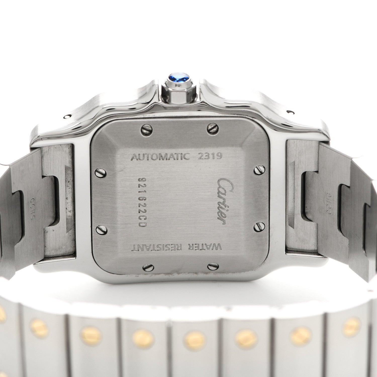 Cartier Stainless Steel 18K Yellow Gold 29mm Santos De Cartier Galbee Automatic Watch 4 of 5