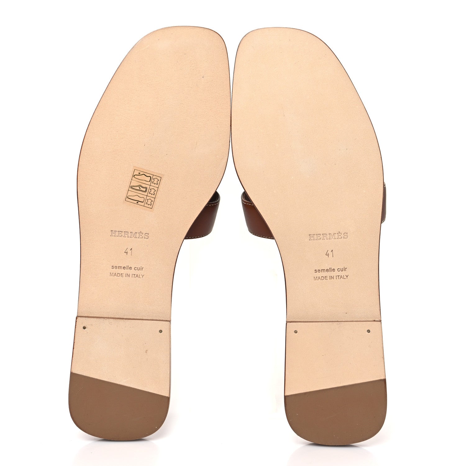 Hermes Box Calfskin Oran Sandals 41 Gold 5 of 9